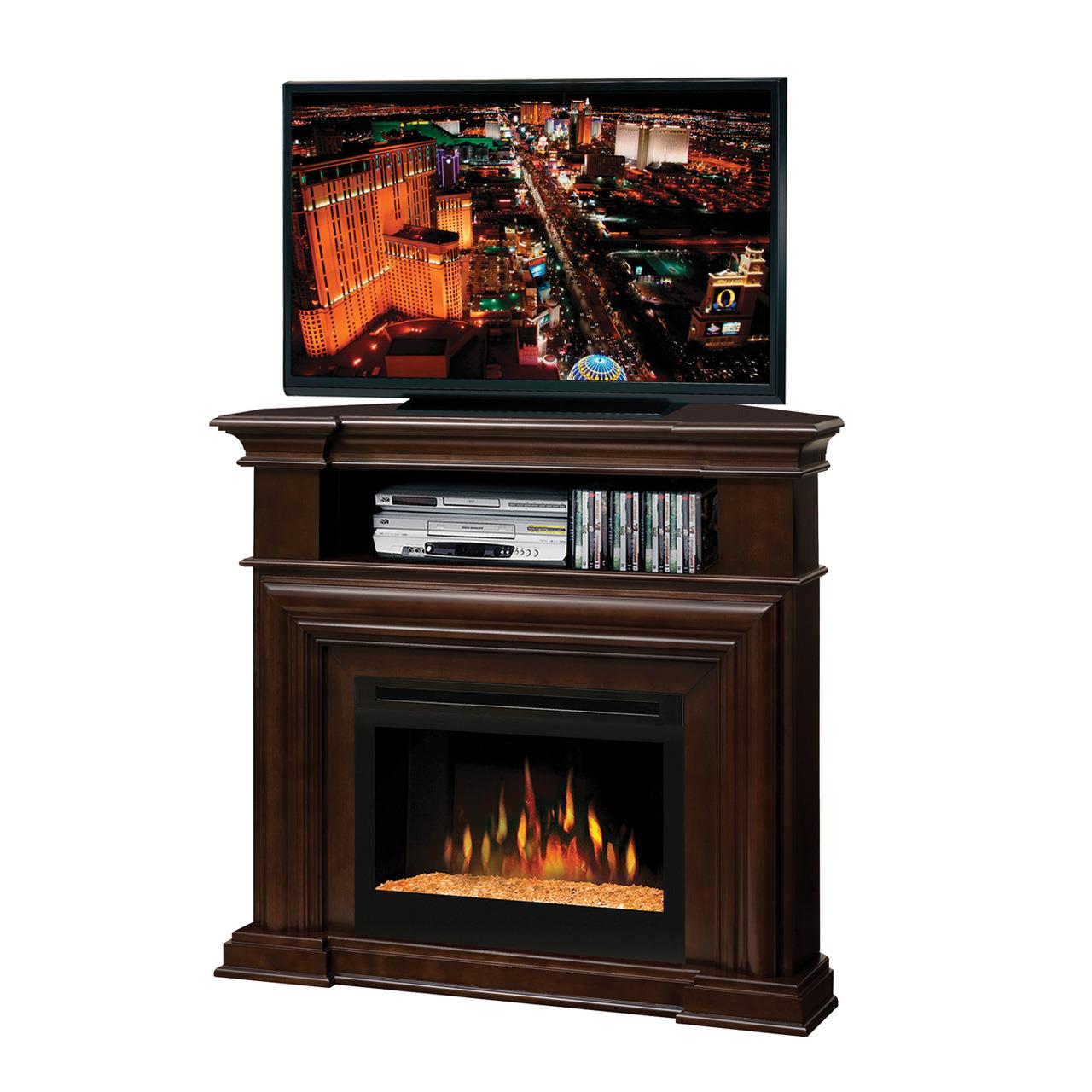 Wyatt tv discount stand with fireplace